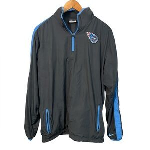 Tennessee Titans Jacket Men Sz Medium Gray Quarter Zip Windbreaker Nike Pullover